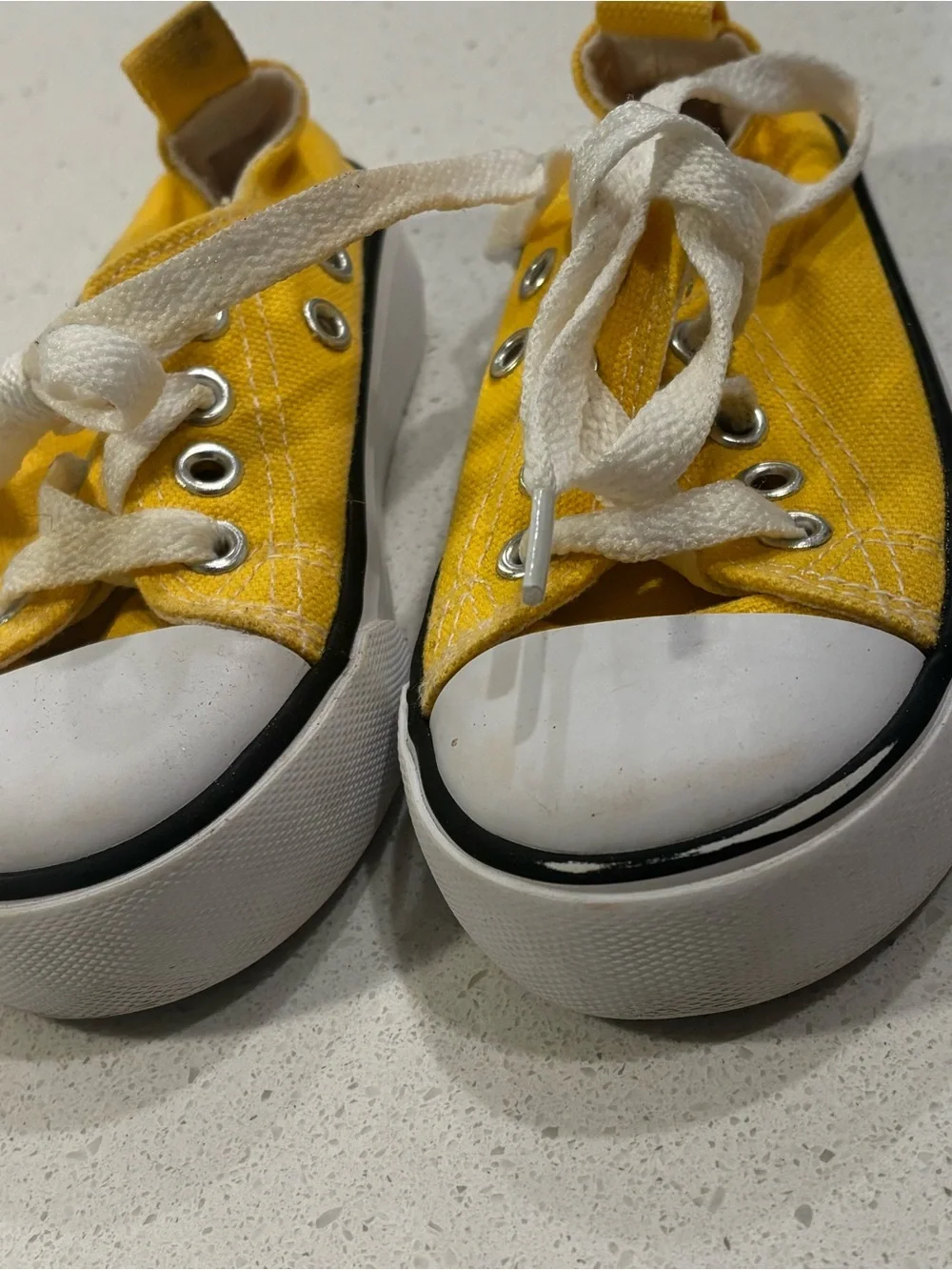 Yellow Kids' Canvas Lace-Up Sneakers size 7